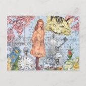 Alice in Wonderland Classic Cheshire Rabbit Alice Briefkaart (Voorkant)