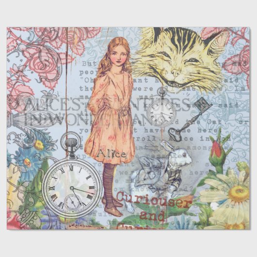 Alice in Wonderland Classic Cheshire Rabbit Alice Cadeaupapier (Vlak)