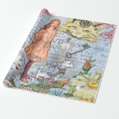 Alice in Wonderland Classic Cheshire Rabbit Alice Cadeaupapier (Uitgerold)