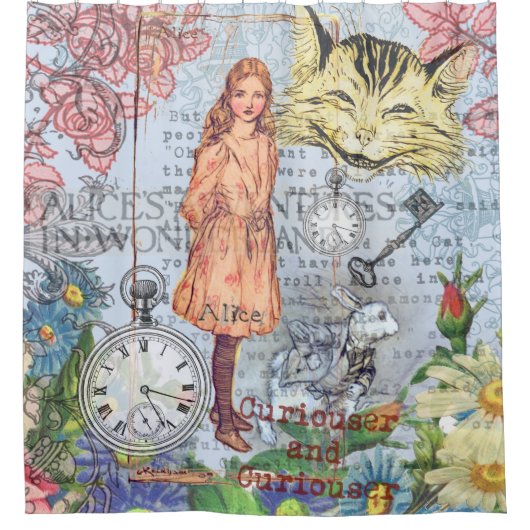 Alice in Wonderland Classic Cheshire Rabbit Alice Douchegordijn (Voorkant)