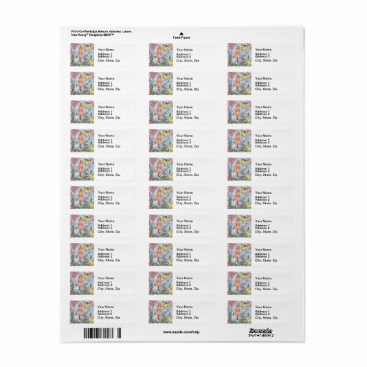 Alice in Wonderland Classic Cheshire Rabbit Alice Etiket (Full Sheet)