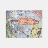Alice in Wonderland Classic Cheshire Rabbit Alice Fleece Deken (Voorkant (Horizontaal))
