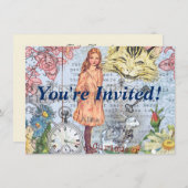 Alice in Wonderland Classic Cheshire Rabbit Alice Kaart (Voorkant / Achterkant)