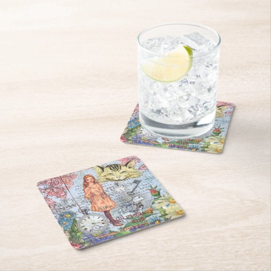 Alice in Wonderland Classic Cheshire Rabbit Alice Kartonnen Onderzetters (Insitu)