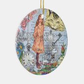 Alice in Wonderland Classic Cheshire Rabbit Alice Keramisch Ornament (Rechts)