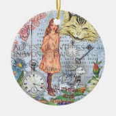Alice in Wonderland Classic Cheshire Rabbit Alice Keramisch Ornament (Voorkant)