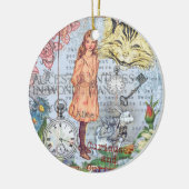 Alice in Wonderland Classic Cheshire Rabbit Alice Keramisch Ornament (Links)