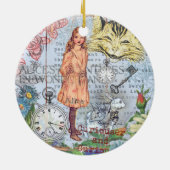 Alice in Wonderland Classic Cheshire Rabbit Alice Keramisch Ornament (Achterkant)