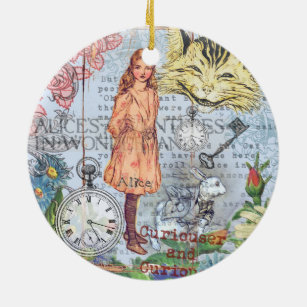 Alice in Wonderland Classic Cheshire Rabbit Alice Keramisch Ornament