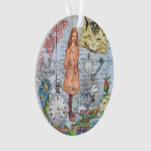 Alice in Wonderland Classic Cheshire Rabbit Alice Ornament (voorkant)