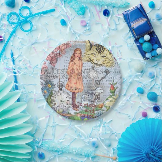 Alice in Wonderland Classic Cheshire Rabbit Alice Papieren Bordje (Feest)