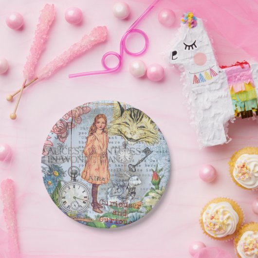 Alice in Wonderland Classic Cheshire Rabbit Alice Papieren Bordje (Feest)