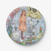 Alice in Wonderland Classic Cheshire Rabbit Alice Papieren Bordje (Voorkant)