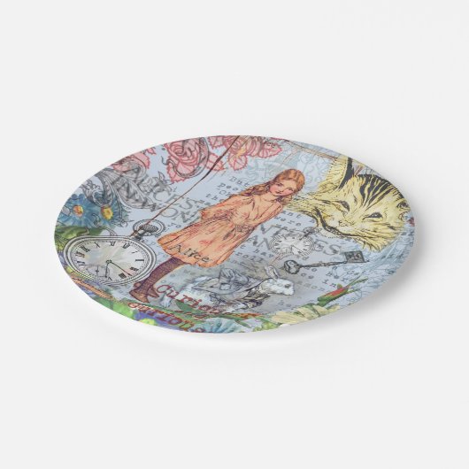 Alice in Wonderland Classic Cheshire Rabbit Alice Papieren Bordje (Gekanteld)