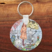 Alice in Wonderland Classic Cheshire Rabbit Alice Sleutelhanger (Voorkant)