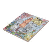 Alice in Wonderland Classic Cheshire Rabbit Alice Tegeltje (Zijkant)