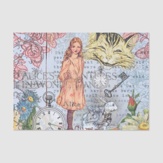 Alice in Wonderland Classic Cheshire Rabbit Alice Tissuepapier (Voorkant)