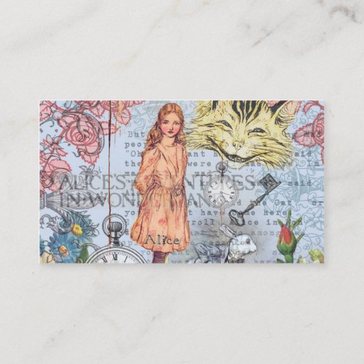 Alice in Wonderland Classic Cheshire Rabbit Alice Visitekaartje (Achterkant)
