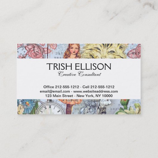 Alice in Wonderland Classic Cheshire Rabbit Alice Visitekaartje (Achterkant)