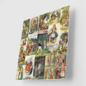 Alice in Wonderland Clock Vierkante Klok (Hoek)