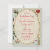 Alice in Wonderland Collage Bachelorette Party Kaart (Achterkant)