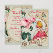 Alice in Wonderland Collage Dank u Baby shower Bedankkaart (Voorkant / Achterkant)