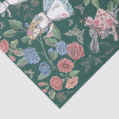 Alice in Wonderland Collage Decoupage Green Tissuepapier (Detail)