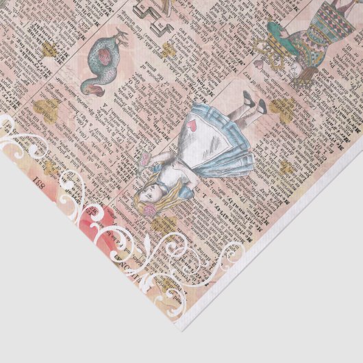 Alice in Wonderland Collage Decoupage Tissuepapier (Detail)