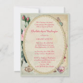 Alice in Wonderland Collage Graduation Party Kaart (Achterkant)