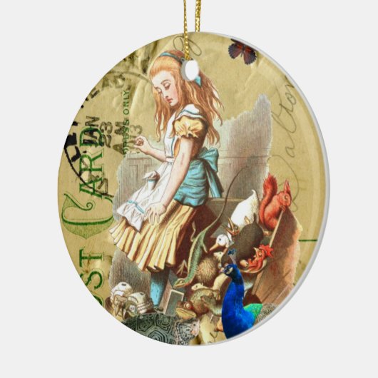  Alice in Wonderland collage Keramisch Ornament (Links)