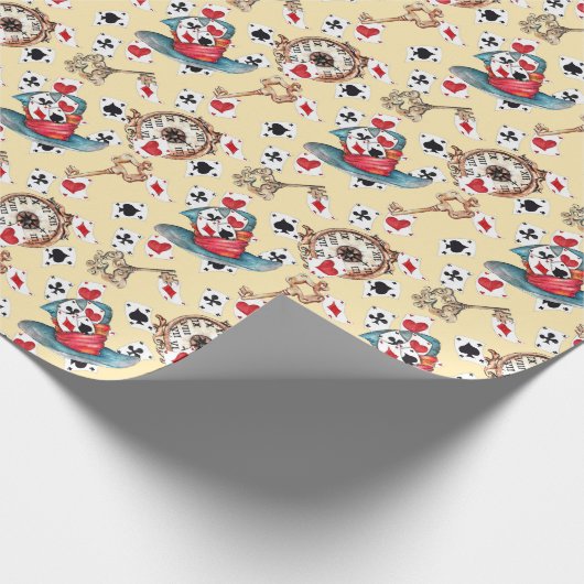 Alice in Wonderland Collage kerstcadeau Cadeaupapier (Hoek)