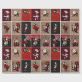  Alice in Wonderland Collage Kerstcadeau Cadeaupapier (Vlak)