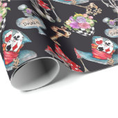 Alice in Wonderland Collage kerstcadeau Cadeaupapier (Rol Hoek)