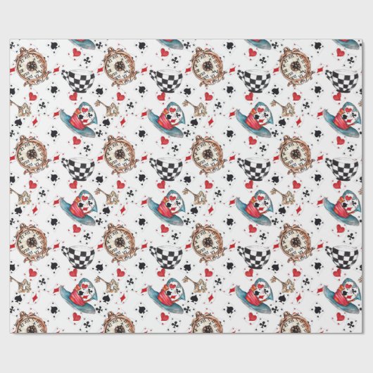 Alice in Wonderland Collage kerstcadeau Cadeaupapier (Vlak)
