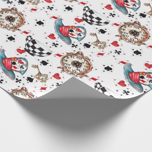 Alice in Wonderland Collage kerstcadeau Cadeaupapier (Hoek)