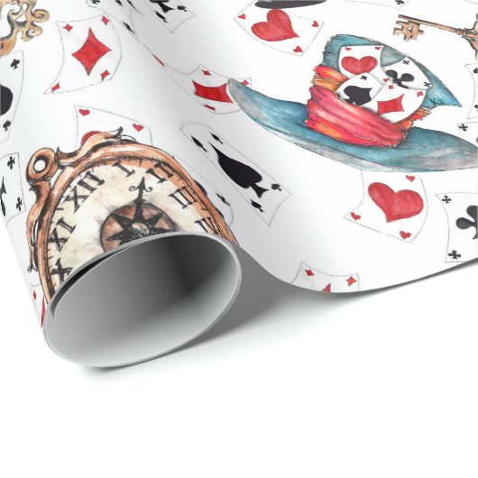 Alice in Wonderland Collage kerstcadeau Cadeaupapier (Rol Hoek)