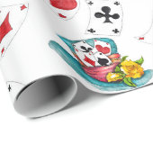 Alice in Wonderland Collage Kerstmis Cadeaupapier (Rol Hoek)