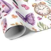  Alice in Wonderland Collage ontkoppeling Cadeaupapier (Rol Hoek)