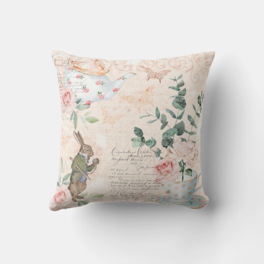  Alice in Wonderland Collage ontkoppeling Kussen (Achterkant)