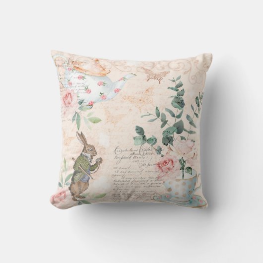  Alice in Wonderland Collage ontkoppeling Kussen (Voorkant)