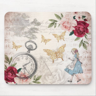Alice in Wonderland Collage ontkoppeling Muismat