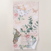  Alice in Wonderland Collage ontkoppeling Strandlaken (Voorkant)