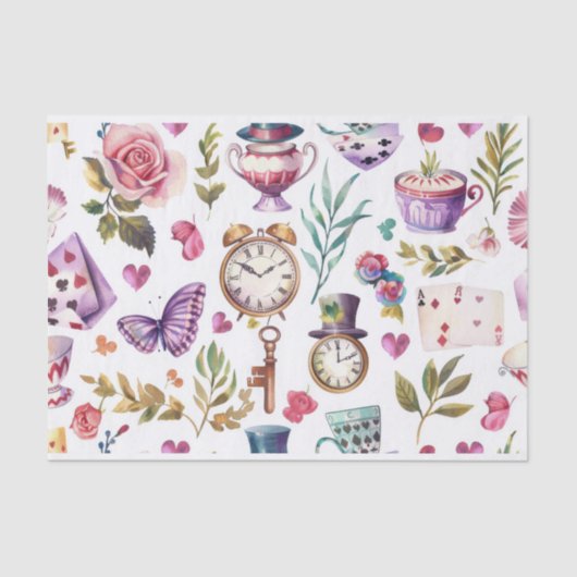 Alice in Wonderland Collage ontkoppeling Tissuepapier (Voorkant)