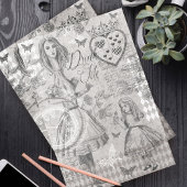  Alice in Wonderland Collage ontkoppeling Tissuepapier