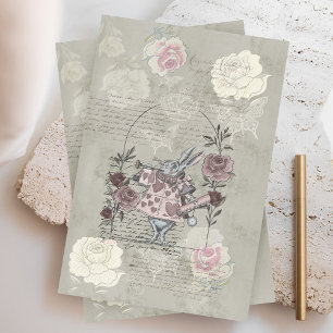  Alice in Wonderland Collage ontkoppeling Tissuepapier
