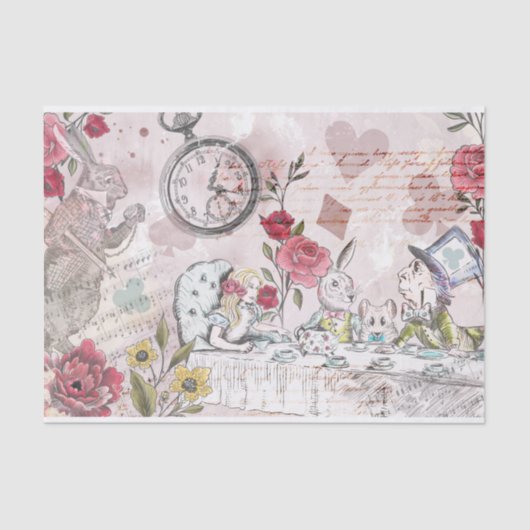  Alice in Wonderland Collage ontkoppeling Tissuepapier (Voorkant)