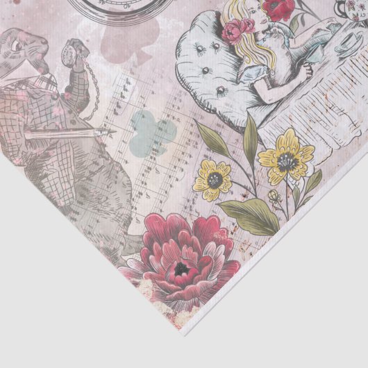  Alice in Wonderland Collage ontkoppeling Tissuepapier (Detail)