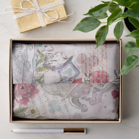  Alice in Wonderland Collage ontkoppeling Tissuepapier (Geschenk)
