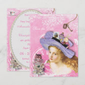 Alice in Wonderland Collage Save the Date Trouwkaa Kaart (Voorkant / Achterkant)