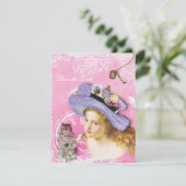 Alice in Wonderland Collage Save the Date Wedding Kaart (Staand voorkant)